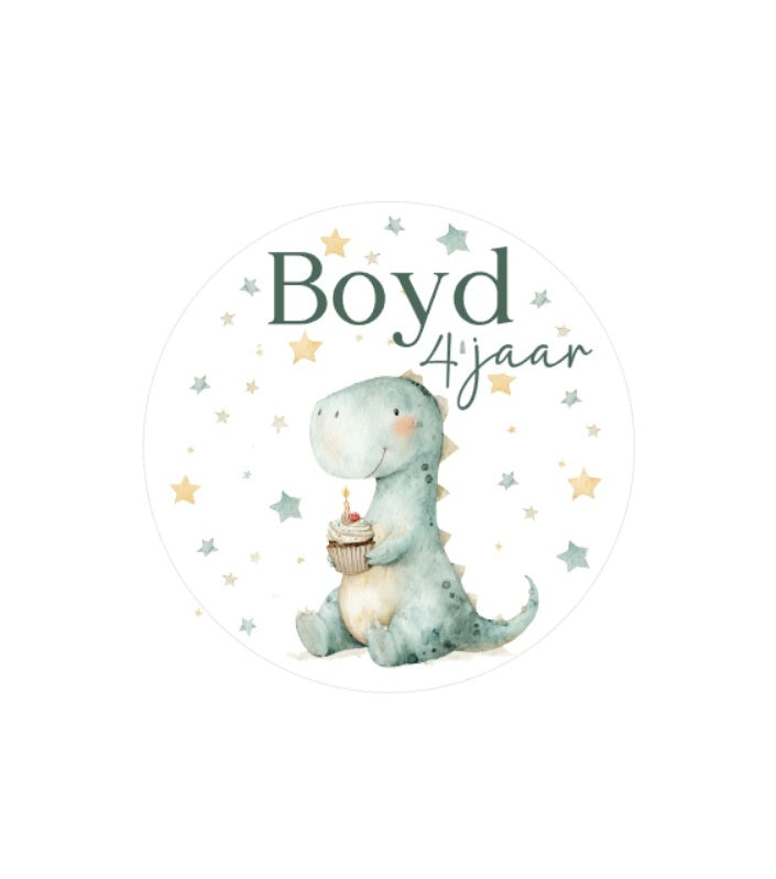 10x Traktatie sticker Dino