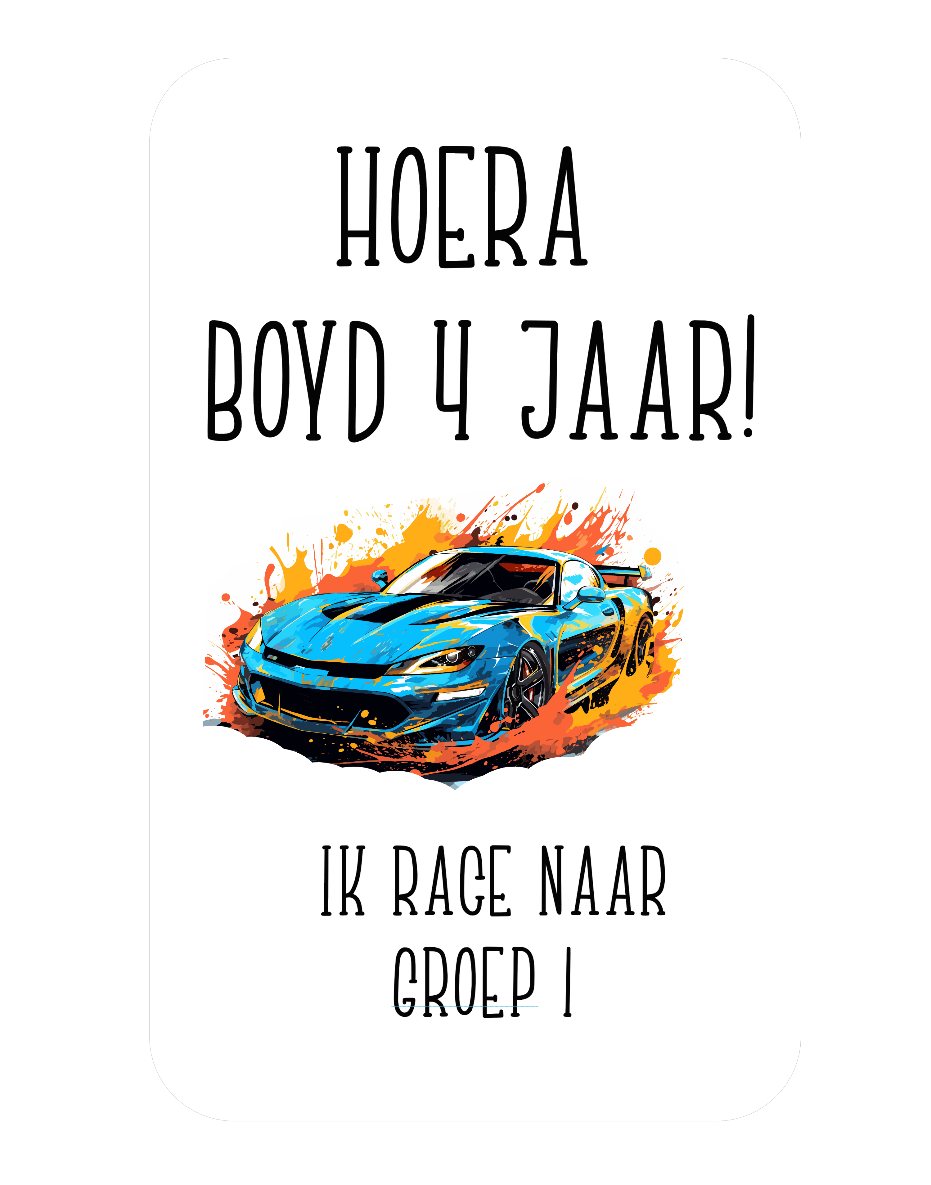 8x sticker ik race naar groep 1